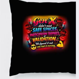 Gen X Graphic Pillow with Bold Colors